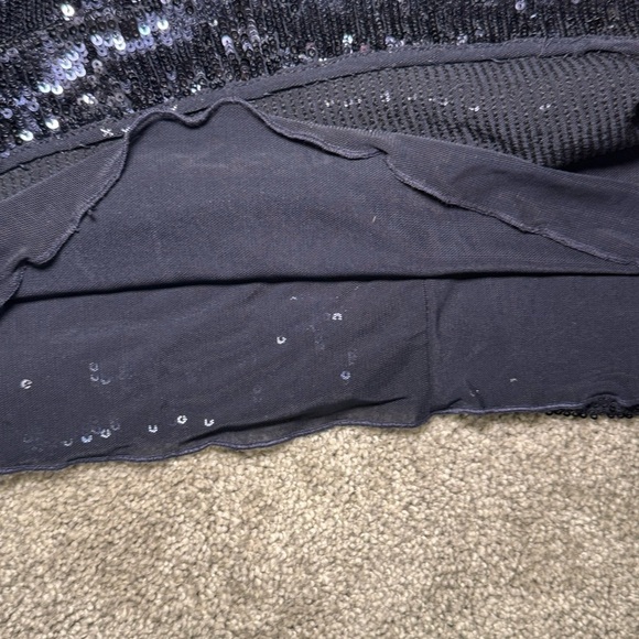 Tory Burch Sequin T-Shirt Mini Dress in Midnight Navy Blue Size Medium EUC - Picture 8 of 10